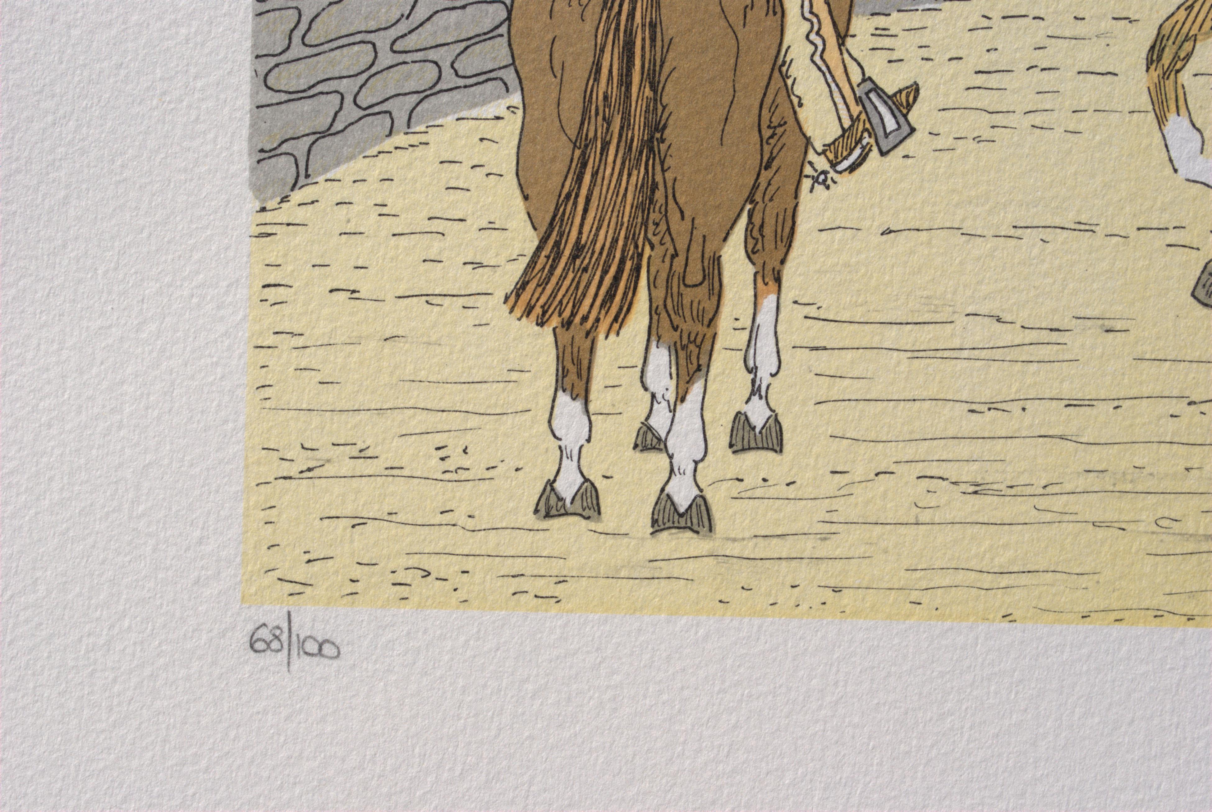 Vincent HADDELSEY (1934-2010)
Caballo : Jinetes mexicanos, 1974

Litografía original
Firmado a lápiz
Numerado / 100
Sobre vitela Arches 53 x 38 cm (c. 23 x 15 in)

Excelente estado