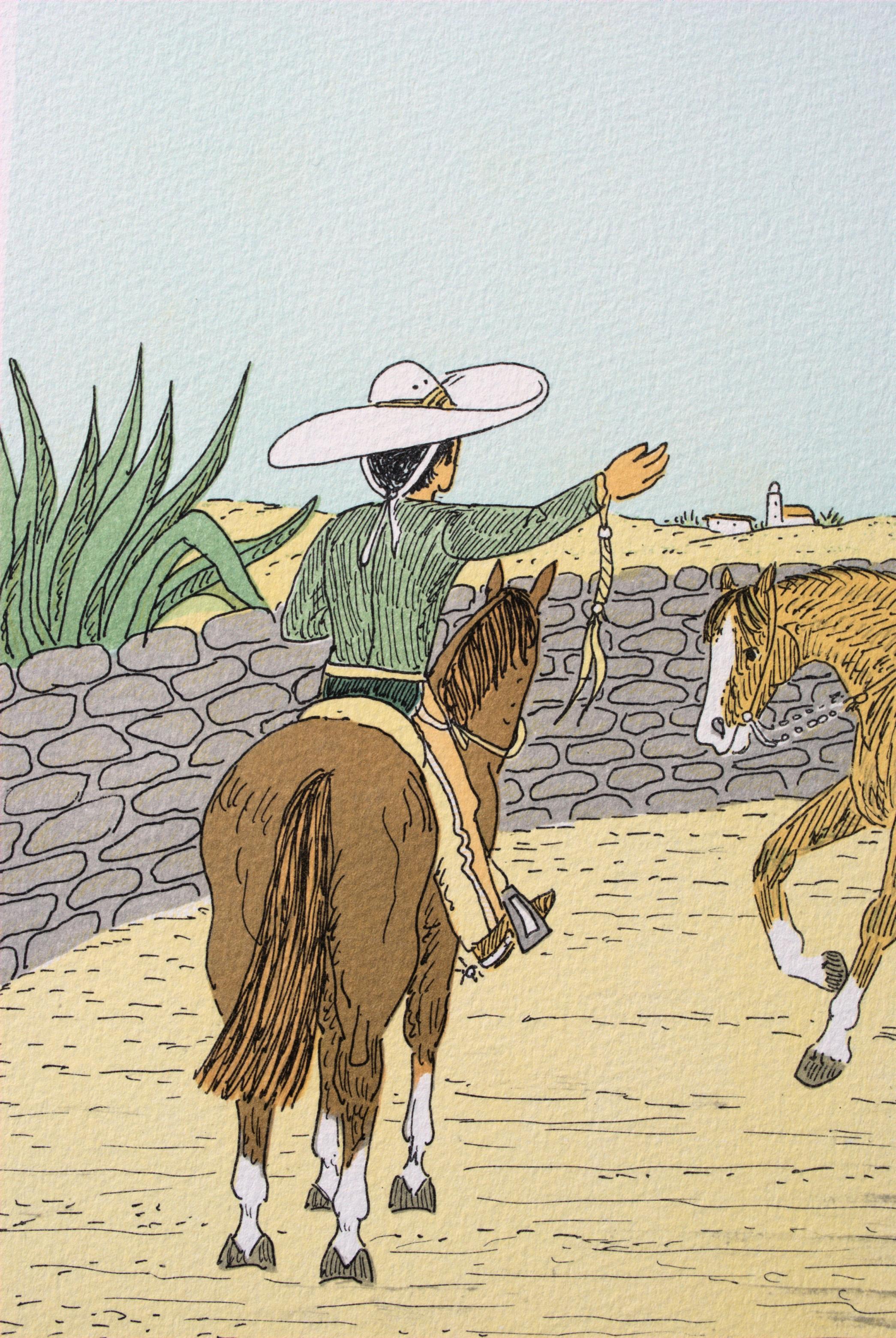 Caballo : Jinetes Mexicanos - Litografía Original, FIRMADA A MANO & Ltd /100 en venta 2
