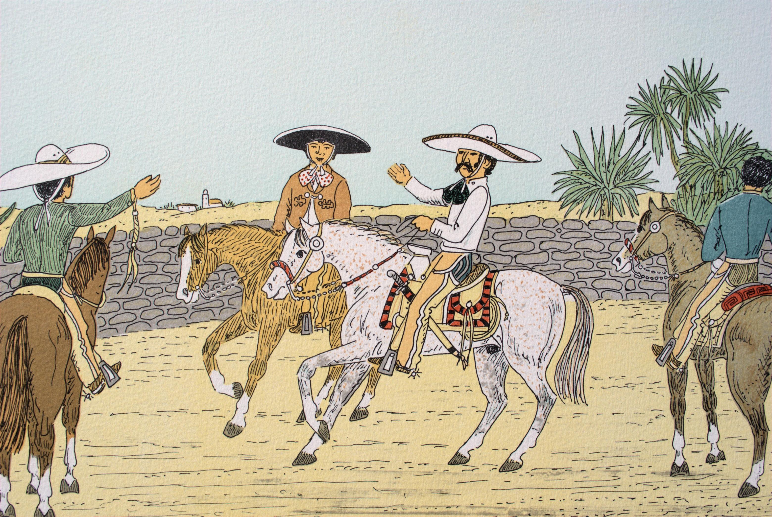 Caballo : Jinetes Mexicanos - Litografía Original, FIRMADA A MANO & Ltd /100 en venta 3