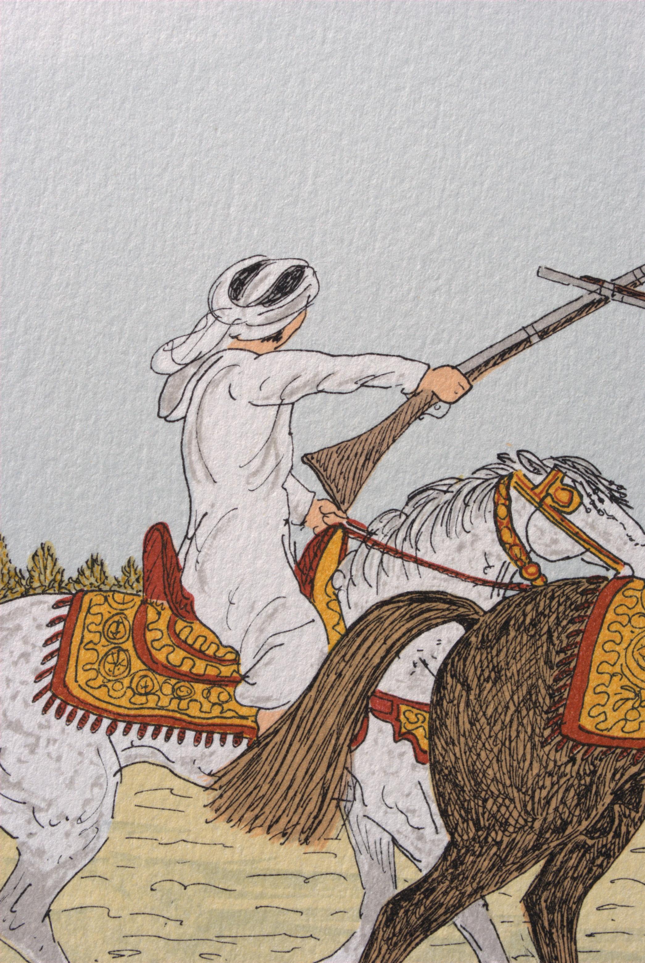 Caballo : Jinetes Marroquíes - Litografía Original, FIRMADA A MANO & Ltd /100 en venta 5