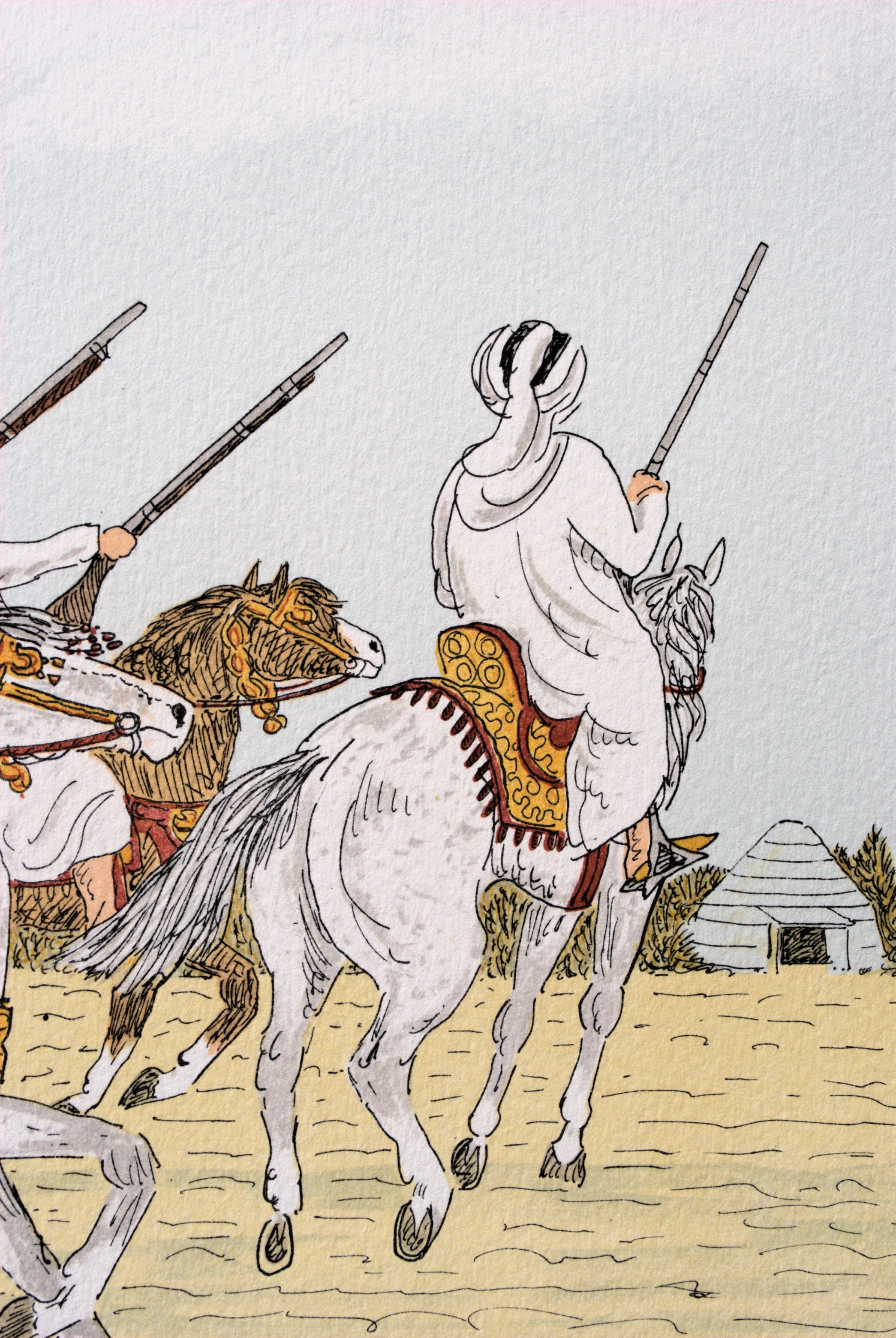 Caballo : Jinetes Marroquíes - Litografía Original, FIRMADA A MANO & Ltd /100 en venta 1