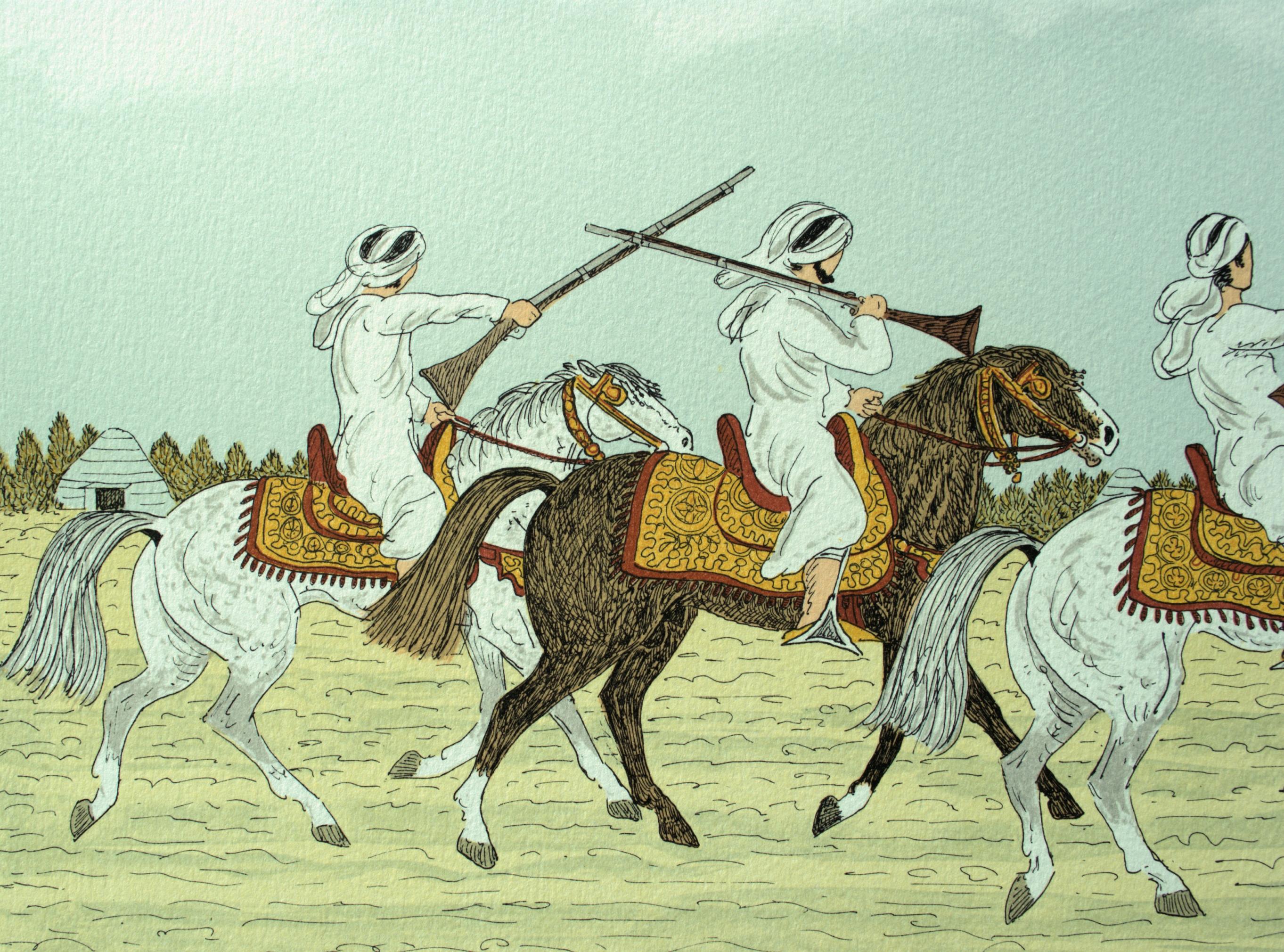 Caballo : Jinetes Marroquíes - Litografía Original, FIRMADA A MANO & Ltd /100 en venta 3