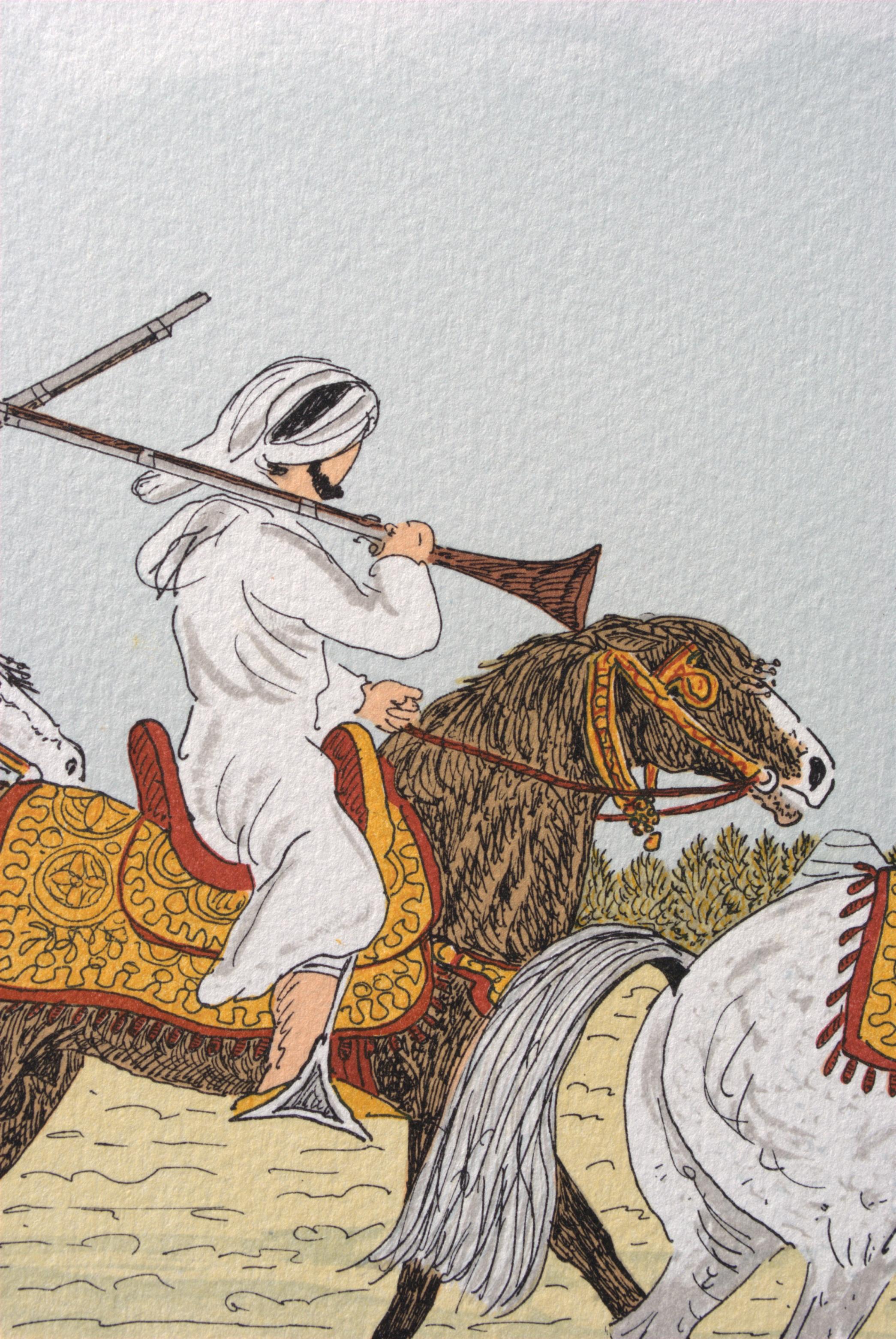 Caballo : Jinetes Marroquíes - Litografía Original, FIRMADA A MANO & Ltd /100 en venta 4