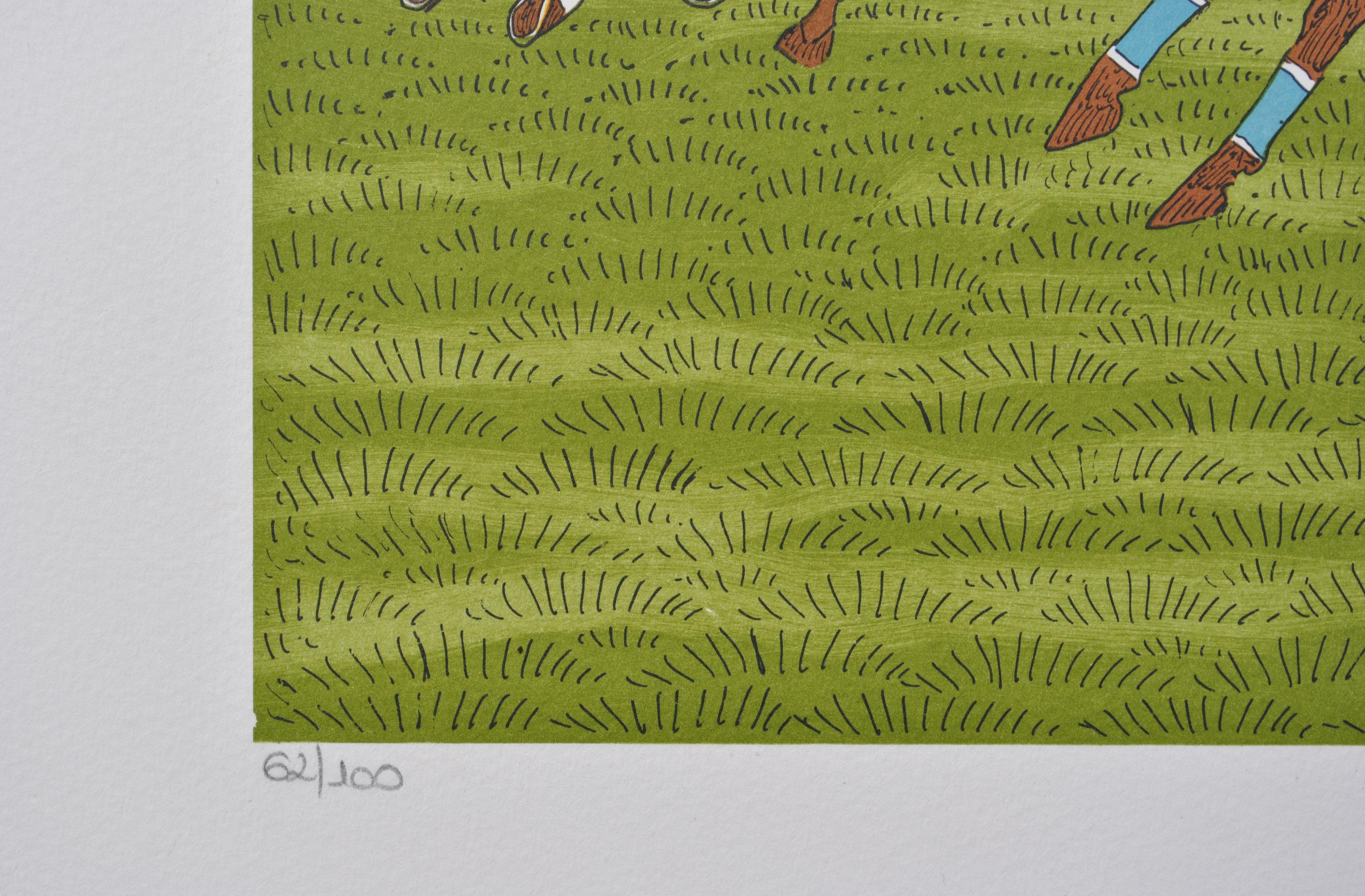Vincent Haddelsey (1934-2010)
Cavallo: gioco del polo, 1974

Litografia originale
Firmato a matita
Numerato / 100
Su pergamena Arches 53 x 38 cm (c. 23 x 15 in)

Condizioni eccellenti