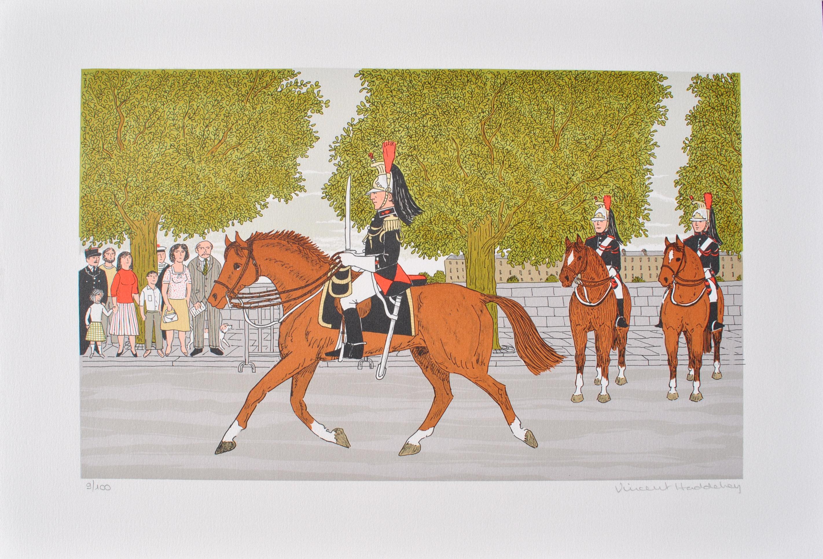 Animal Print de Vincent Haddelsey - Caballo : La Guardia Republicana Francesa - Litografía Original, FIRMADA A MANO & Ltd /100
