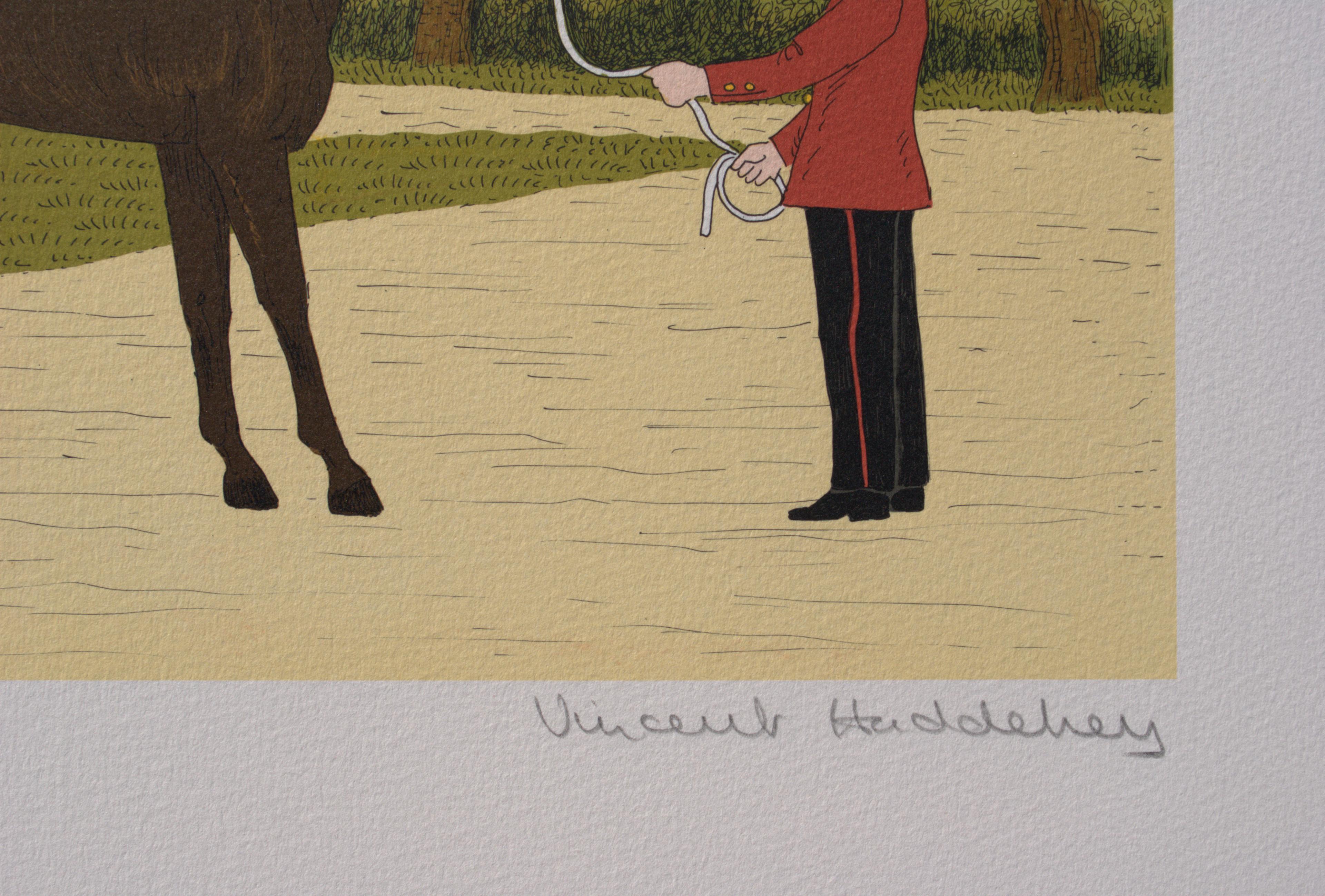 Caballo : El Talón - Litografía Original, FIRMADA A MANO & Ltd /100 - Animal Print Beige de Vincent Haddelsey