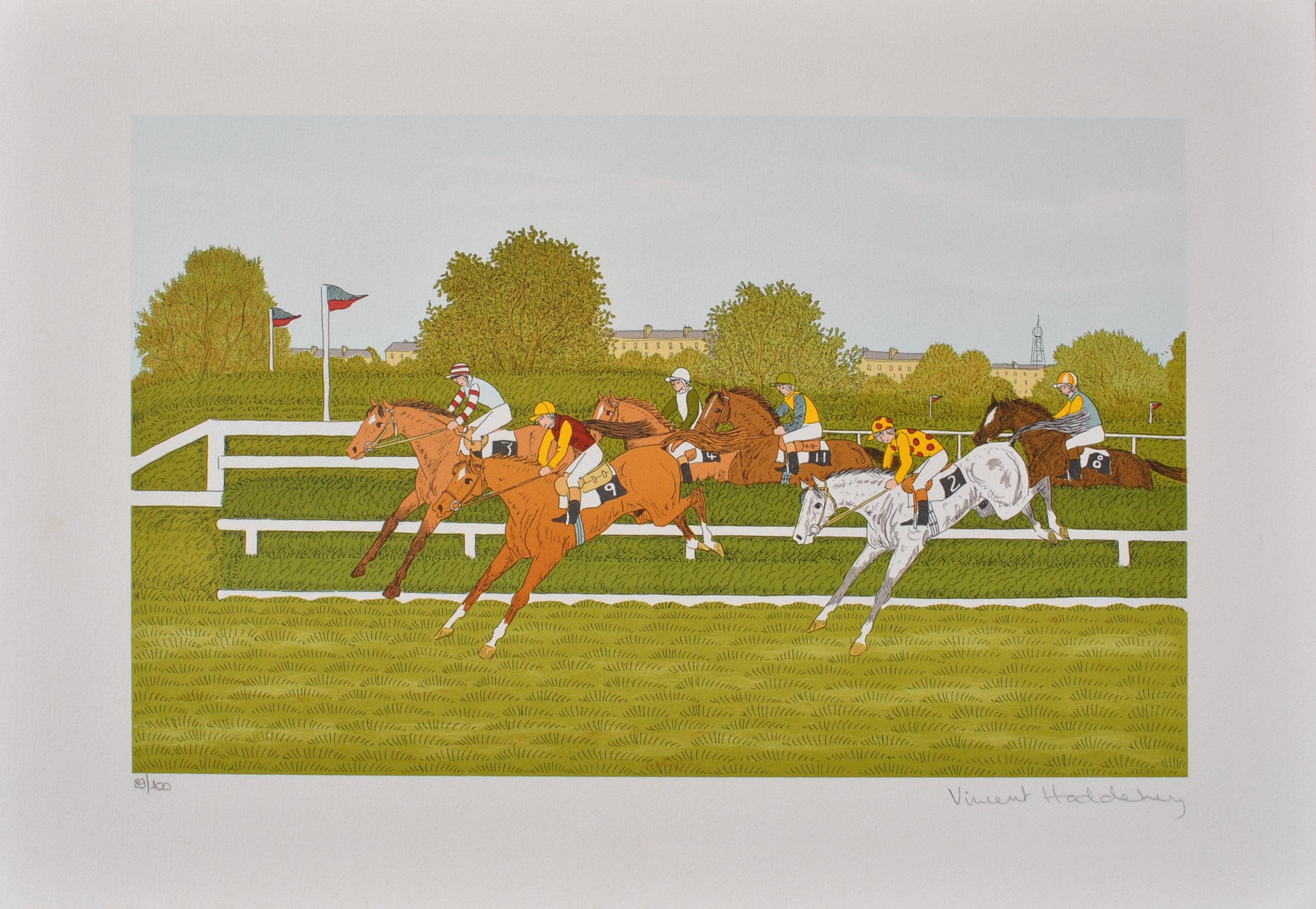 Animal Print de Vincent Haddelsey - Caballo : La Carrera - Litografía Original, FIRMADA A MANO & Ltd /100