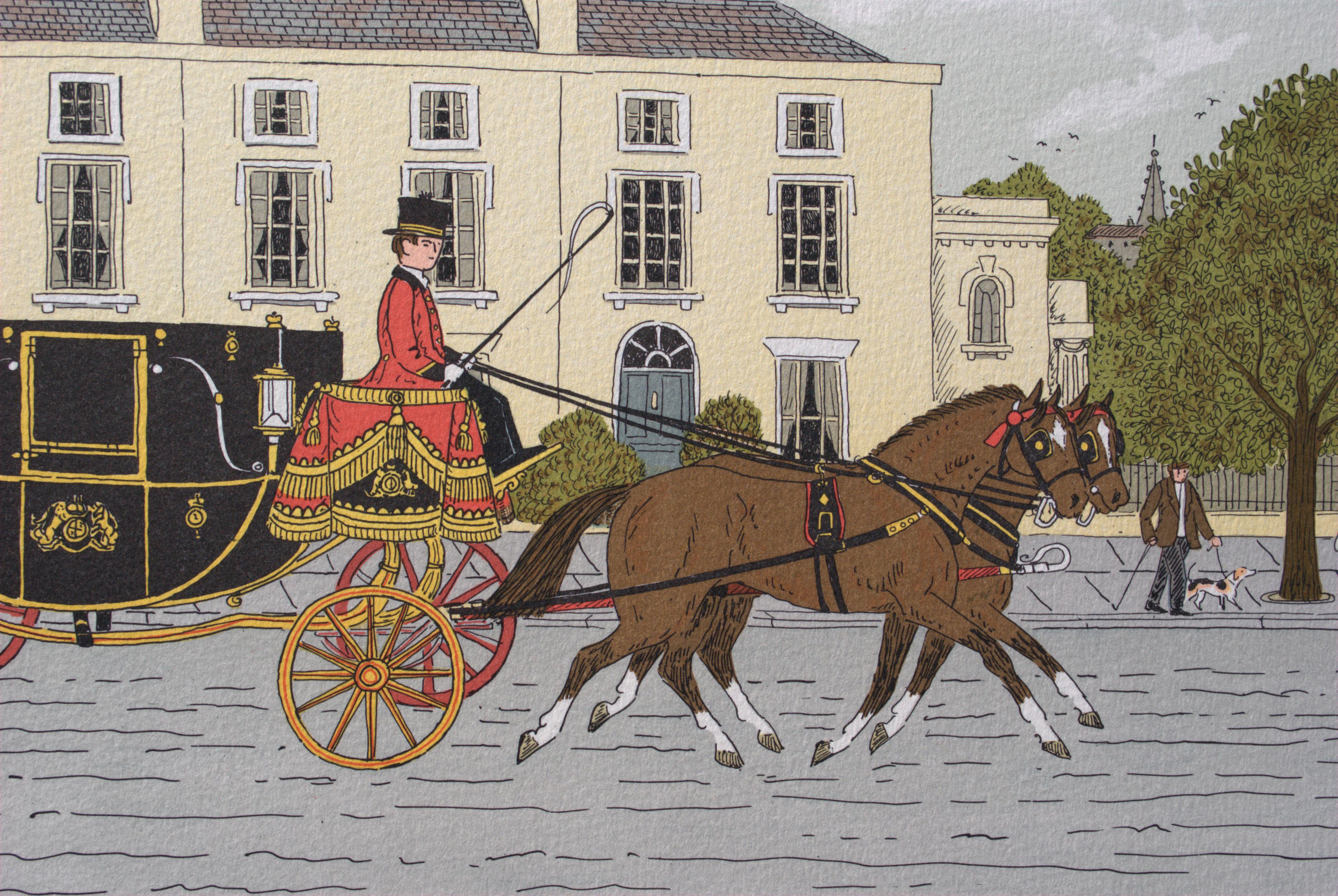 Horse : The Royal Carriage - Original Lithograph, HANDSIGNED & Ltd /100 For Sale 1