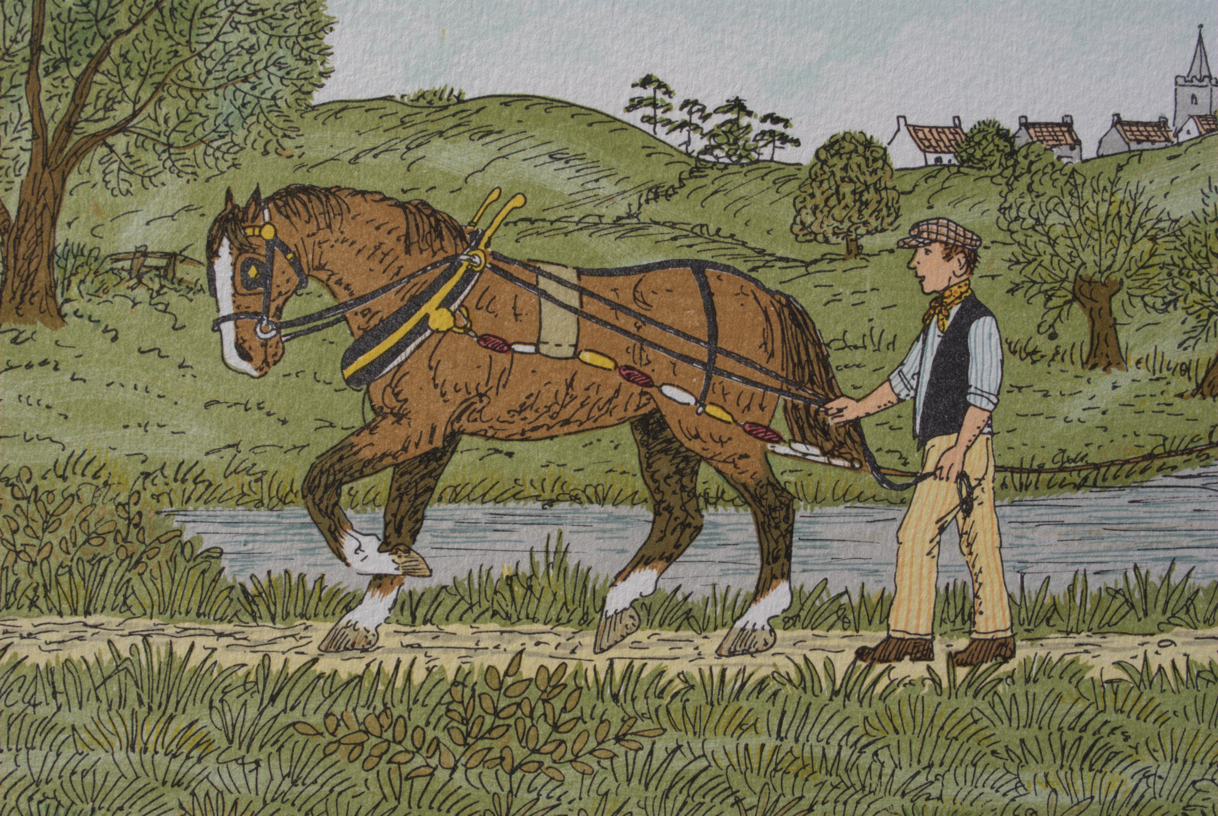 Horse : Towpath - Original Lithograph, HANDSIGNED & Ltd /100 For Sale 1