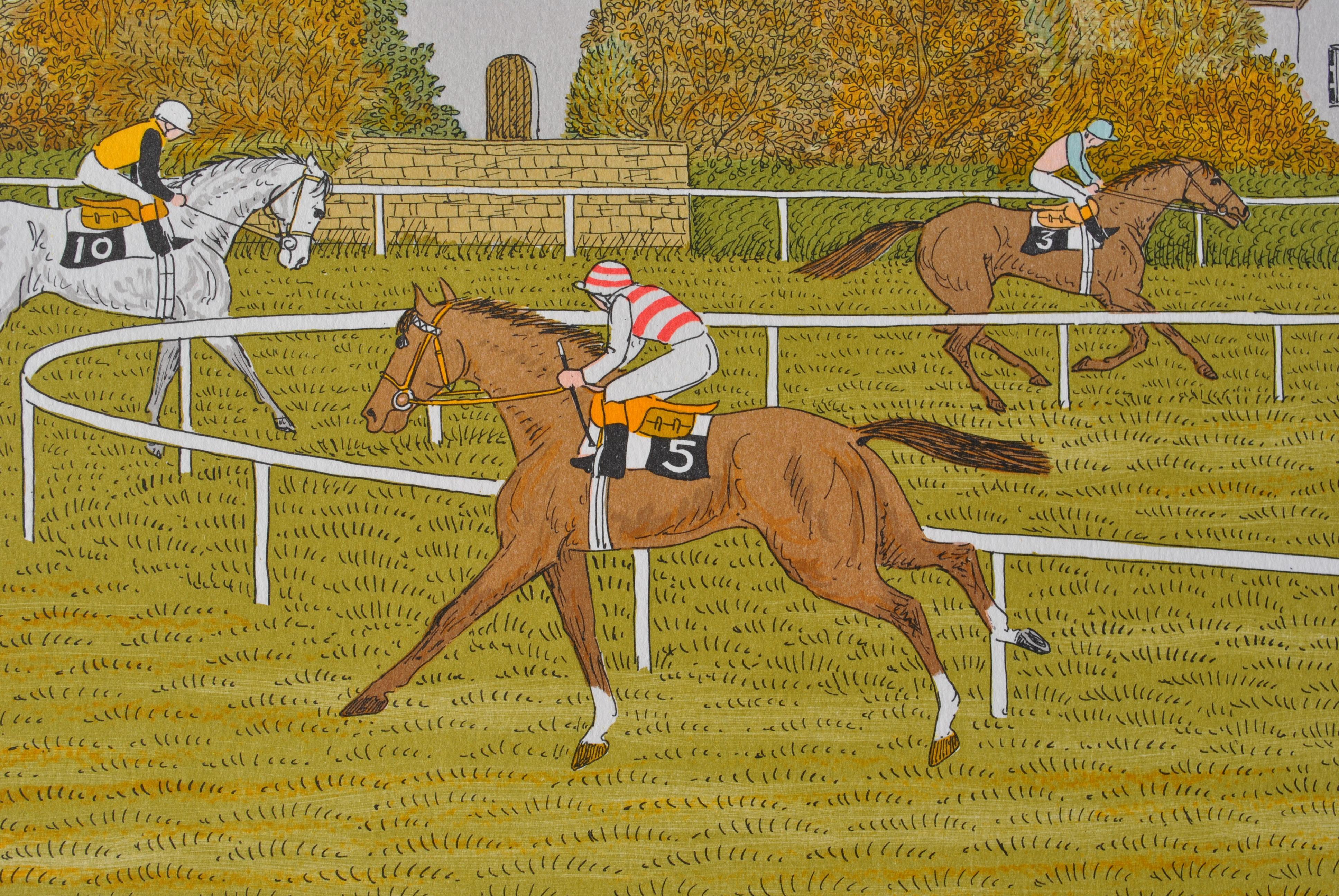 Vincent Haddelsey (1934-2010)
Cavallo : Up & Up alla Maison Laffite, 1974

Litografia originale
Firmato a matita
Numerato / 100
Su pergamena Arches 53 x 38 cm (c. 23 x 15 in)

Condizioni eccellenti