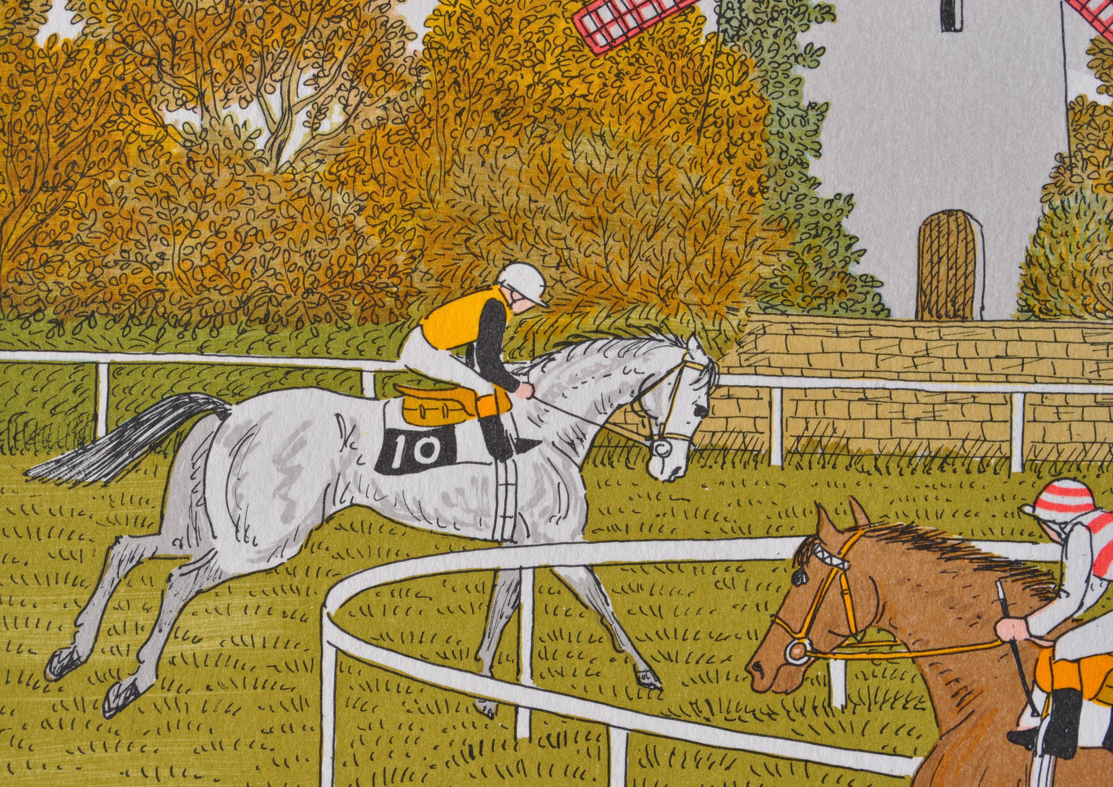 Cavallo: Up & Up alla Maison Laffite - Litografia originale, firmata a mano & Ltd /100 in vendita 1