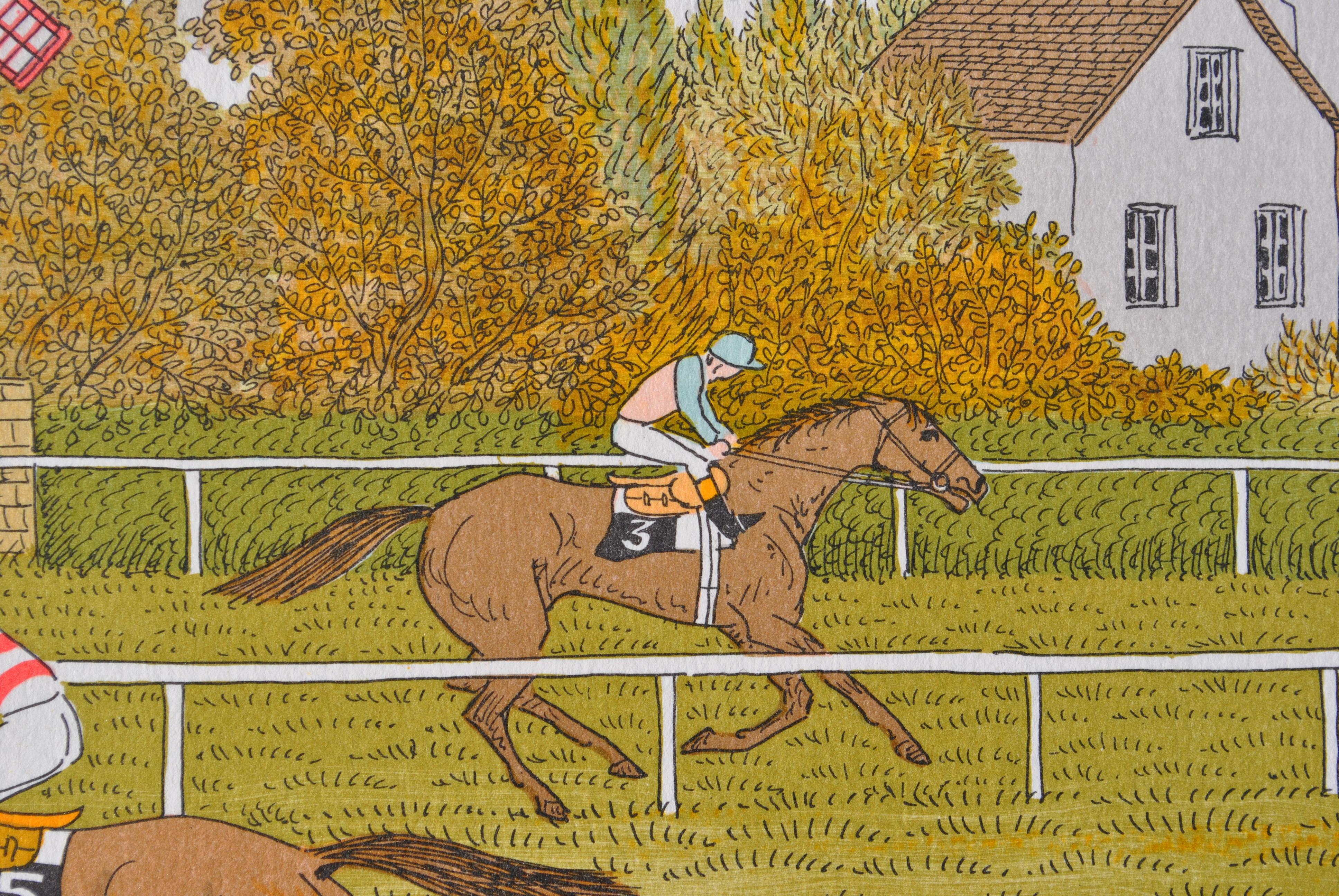 Cavallo: Up & Up alla Maison Laffite - Litografia originale, firmata a mano & Ltd /100 in vendita 2