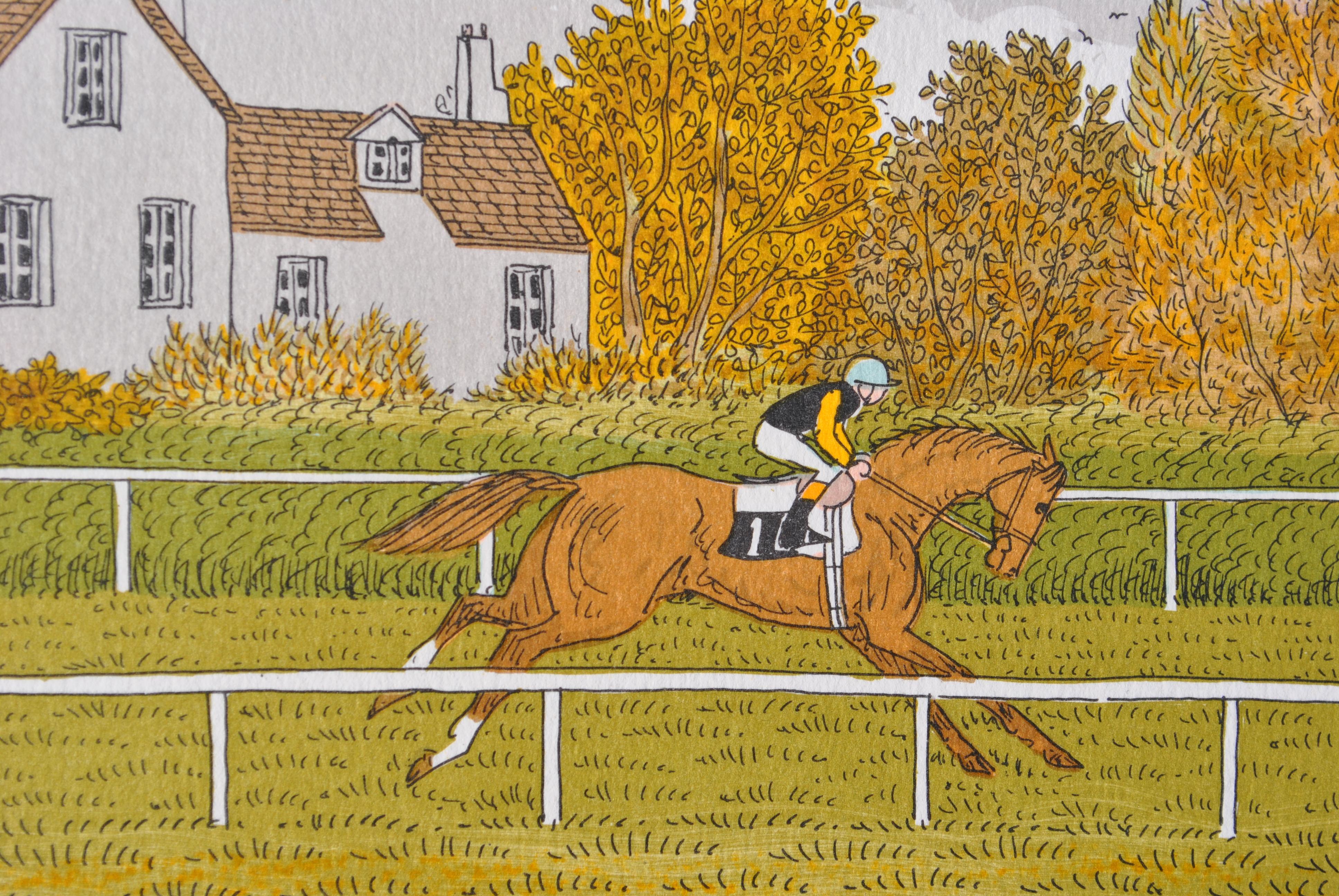 Cavallo: Up & Up alla Maison Laffite - Litografia originale, firmata a mano & Ltd /100 in vendita 3