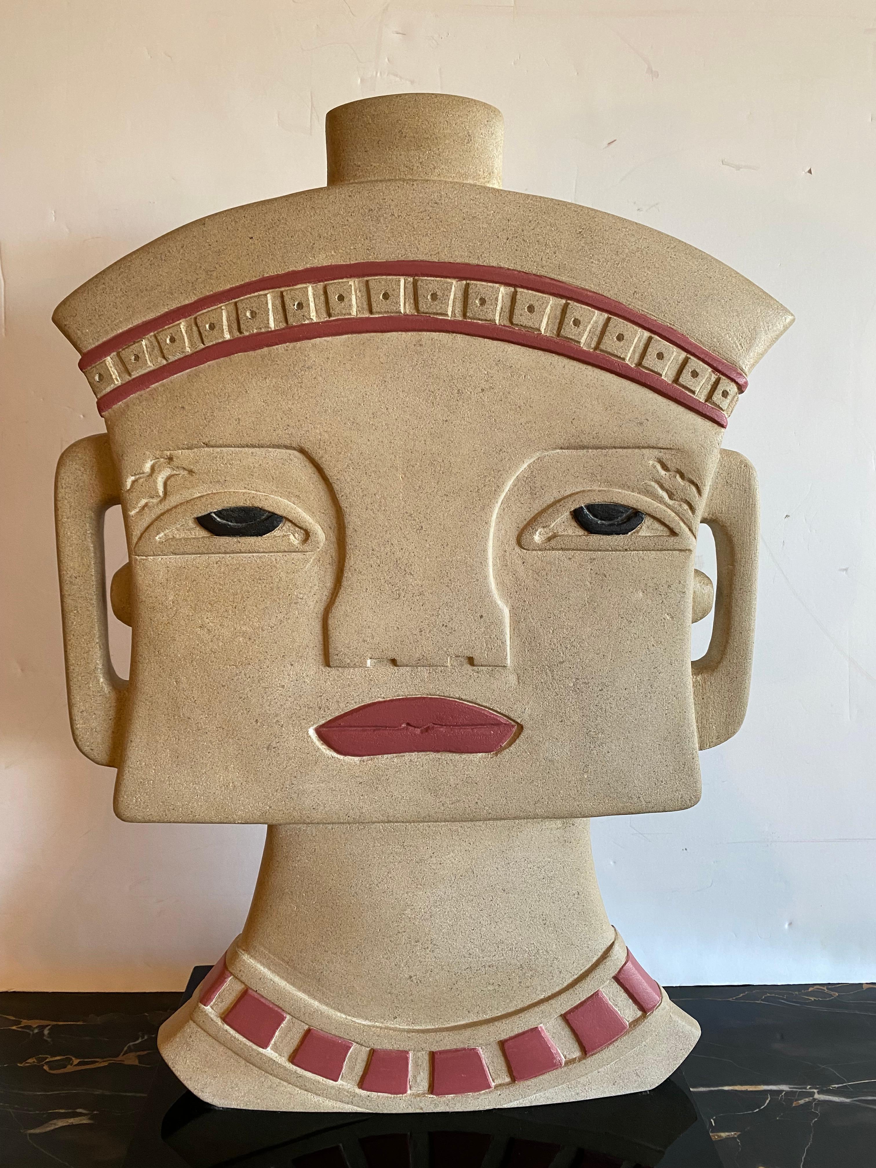 Vincent Leggiadro Figurative Sculpture - Aztec Head