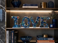 VINCENT L - Blue Love Sculpture, made with Small Collectible Figurines