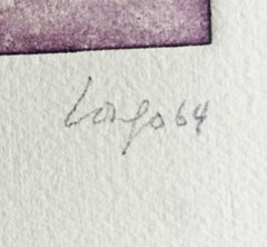 Hommage à Paul Klee, unique, abstraction géométrique moderne du milieu du siècle dernier signée