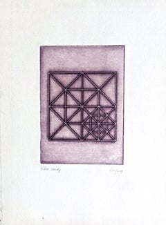 Klee-Studie (Gemälde an Paul Klee) Moderne geometrische Abstraktion aus der Mitte des Jahrhunderts 