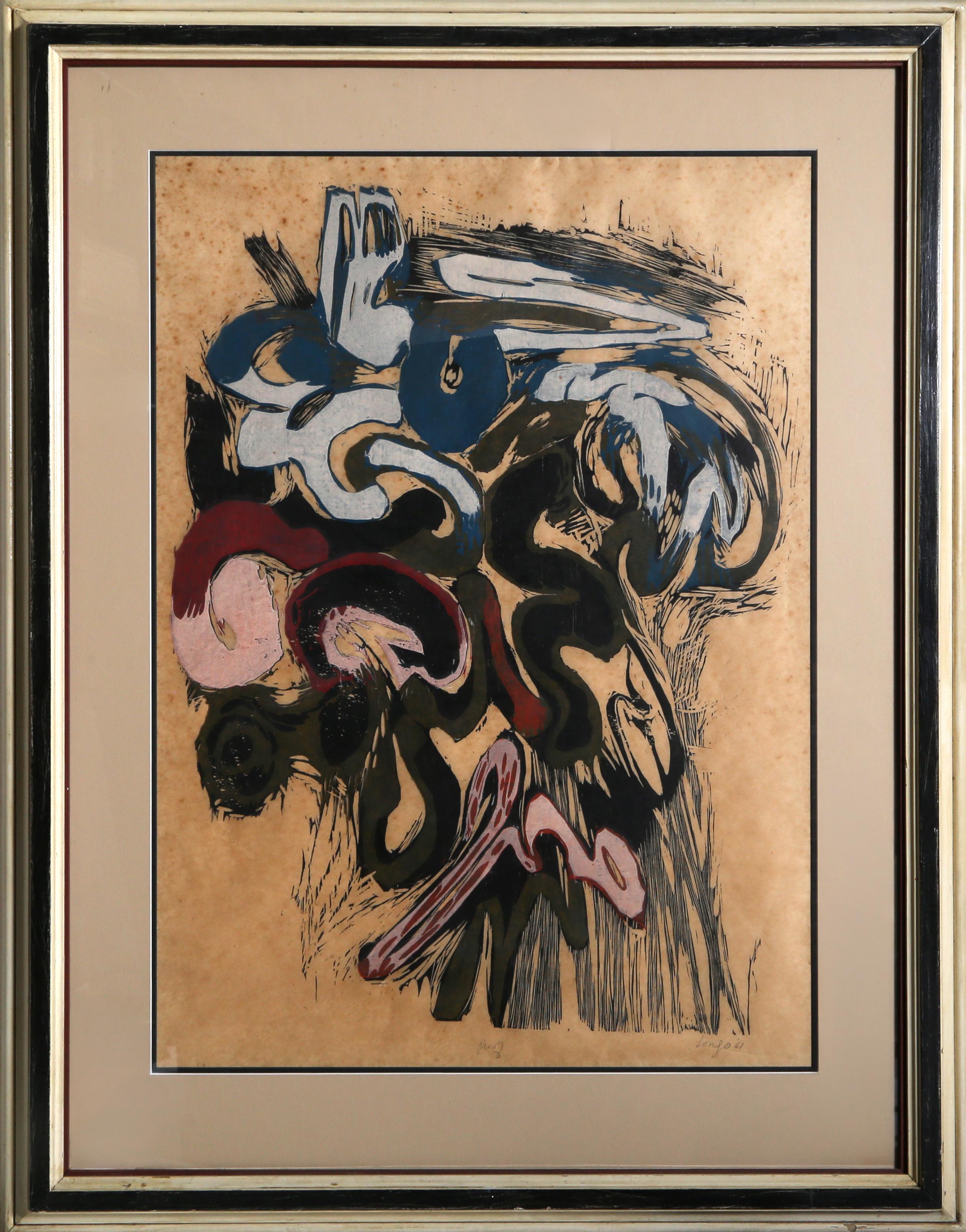 « Natural Form », gravure sur bois abstraite signée par Vincent Longo