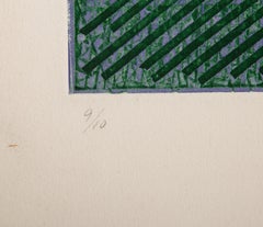 Tracking, Abstract Geometric Etching by Vincent Longo