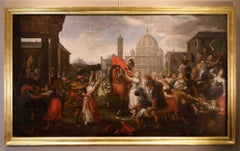Rapto de las Sabinas Malò Pintura Siglo XVII Óleo sobre lienzo Taly viejo maestro