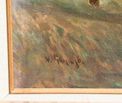 Moroccan Battle Scene, Orientalist Painting by Vincent Manago circa 1920