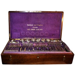 Vincent Mayer's Sohnes Austrian 800 Silver Flatware 151 Pieces Silverware