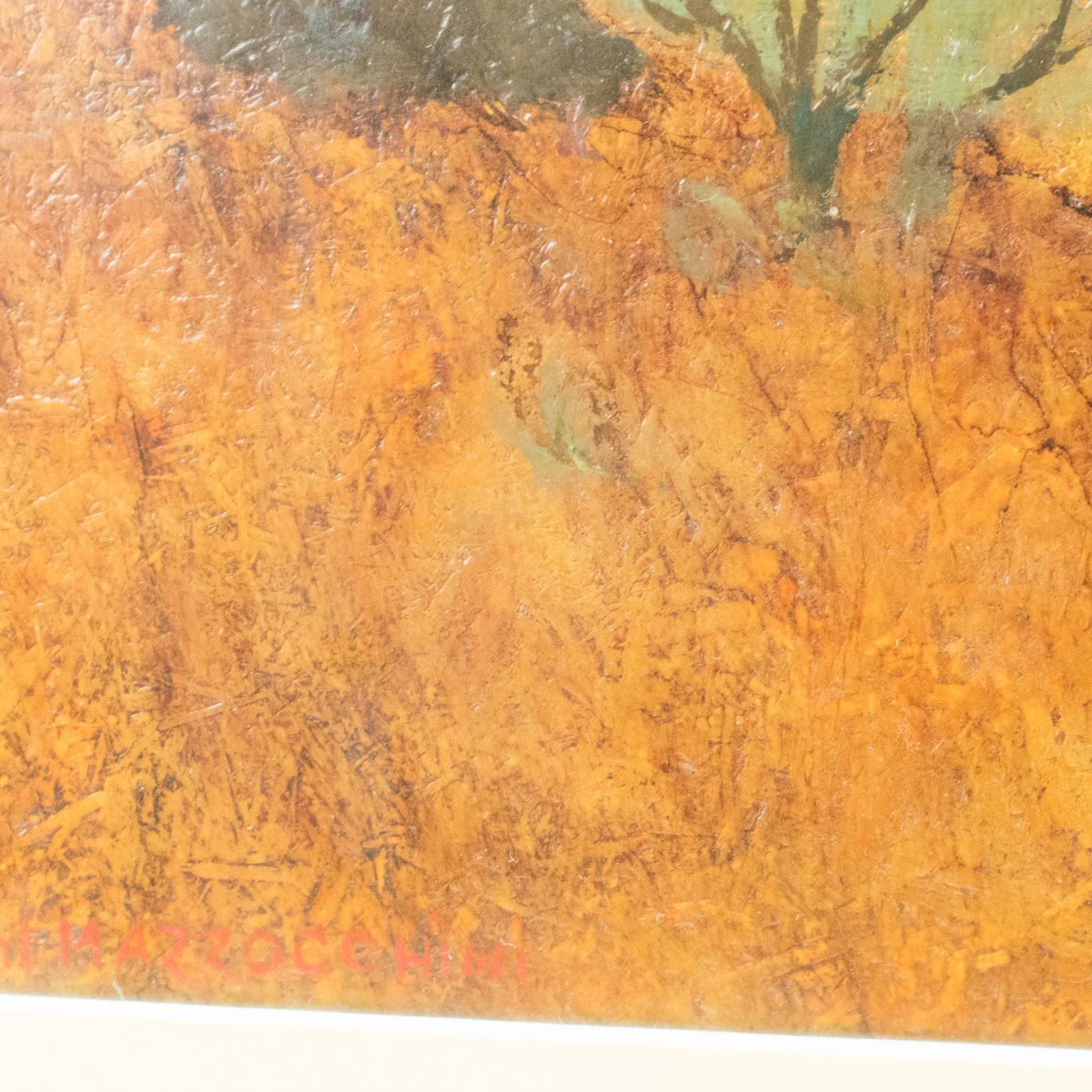 Vaulted Bridge, French Landscape Oil on Masonite Painting by Vincent Mazzocchini For Sale 11
