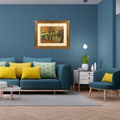 Vaulted Bridge, French Landscape Oil on Masonite Painting by Vincent Mazzocchini