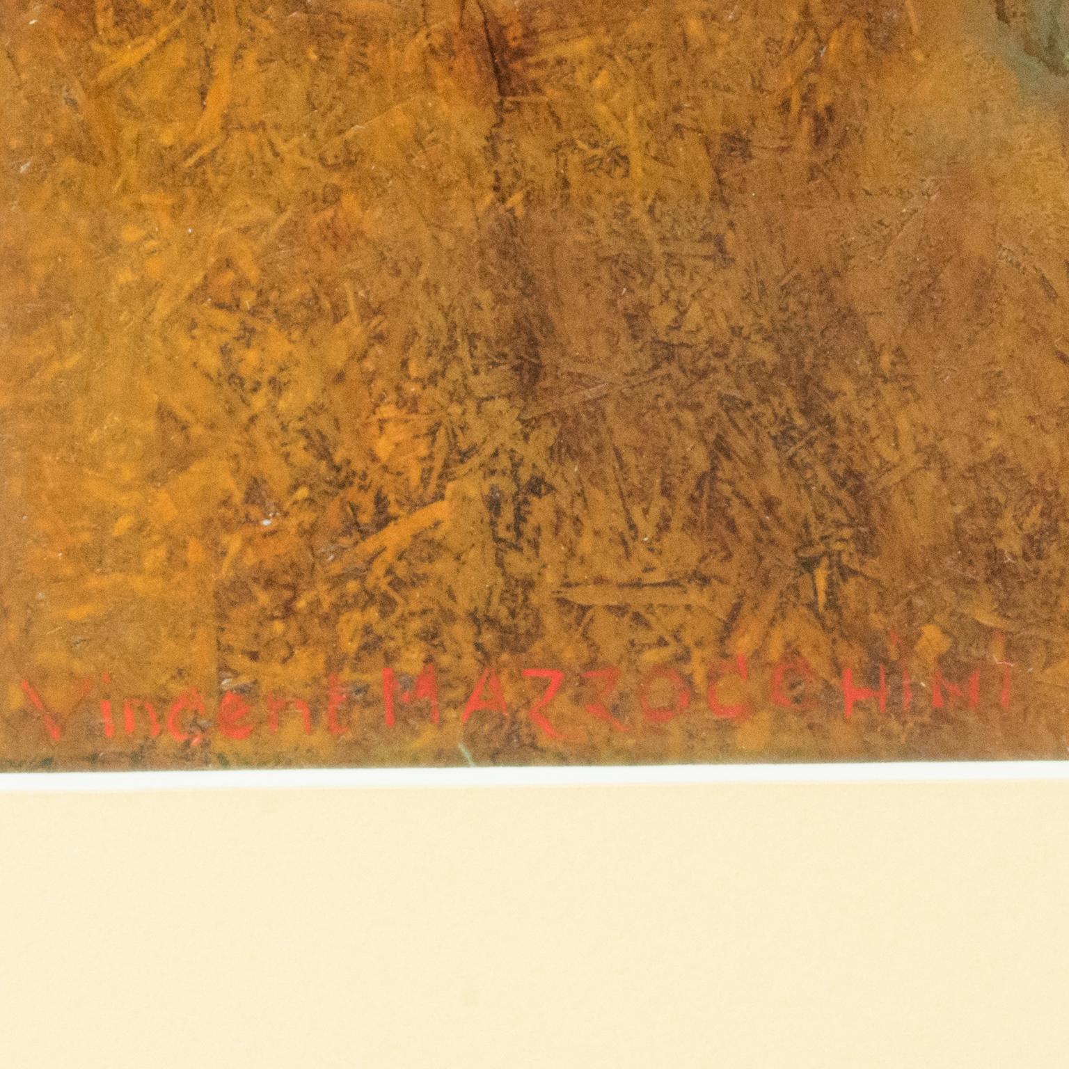 Vaulted Bridge, French Landscape Oil on Masonite Painting by Vincent Mazzocchini For Sale 5