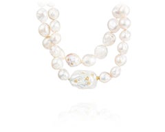 Vincent Peach Baroque Camelot Fireball Freshwater Pearl Strand Necklace