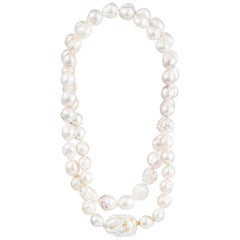 Vincent Peach Baroque Camelot Fireball Freshwater Pearl Strand Necklace