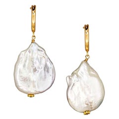 Vincent Peach Biltmore Baroque Freshwater Pearl Drop Earrings