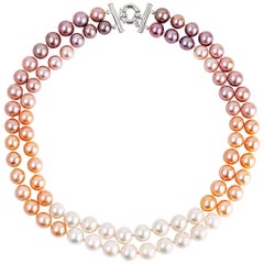 Vincent Peach Double Ombre Freshwater Edison Pearl Strand Necklace