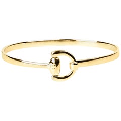 Vincent Peach Equestrian 14 Karat Yellow Gold Bangle Bracelet