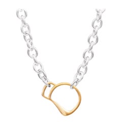 Vincent Peach Equestrian 14 Karat Yellow Gold Cheval Bit Chain Link Necklace