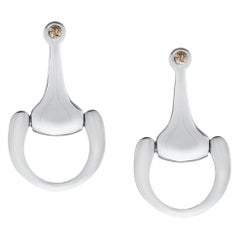 Vincent Peach Equestrian Small Sterling Silver Bit Drop Earrings