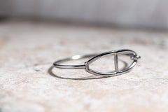 Vincent Peach Equestrian Sterling Silver Buckle Bangle Bracelet