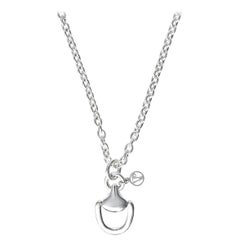 Vincent Peach Equestrian Sterling Silver Churchill Downs Chain Pendant Necklace