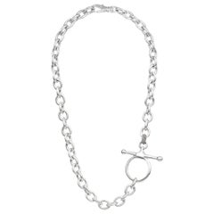 Vincent Peach Equestrian Sterling Silver Fulmer Bit Chain Link Necklace