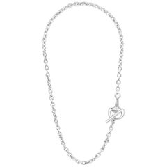 Vincent Peach Equestrian Sterling Silver Snaffle Bit Chain Link Necklace