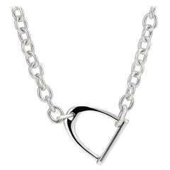 Vincent Peach Equestrian Sterling Silver Stallion Chain Link Necklace