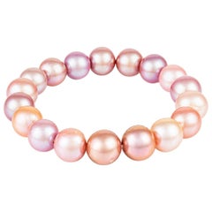 Vincent Peach Pink Edison Pearl Stretch Bracelet