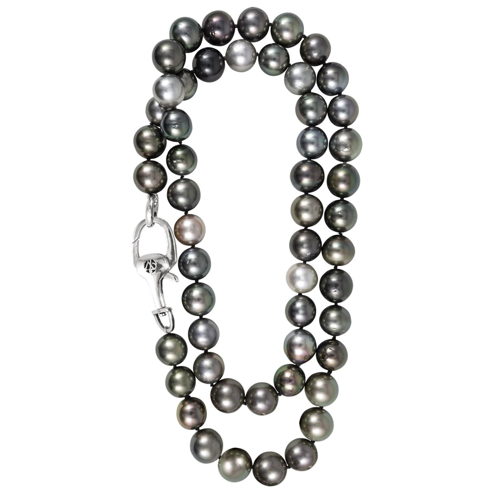 Vincent Peach South Sea Tahitian Pearl Strand Necklace For Sale