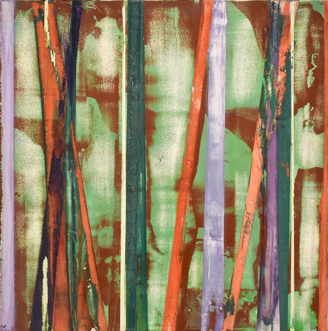 Big Little 121 (peinture abstraite géométrique multicolore en couches superposées sur supports mixtes) - Mixed Media Art de Vincent Pomilio