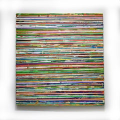 76 Horizon Lines: Colorful Abstract Painting with Bright Horizontal Stripes