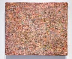 Ancienne origine (peinture expressionniste abstraite sur fond rose pêche)