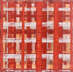 Big Little #144 (Contemporary Plaid Cross-Hatched Pattern Geometric Abstraction)