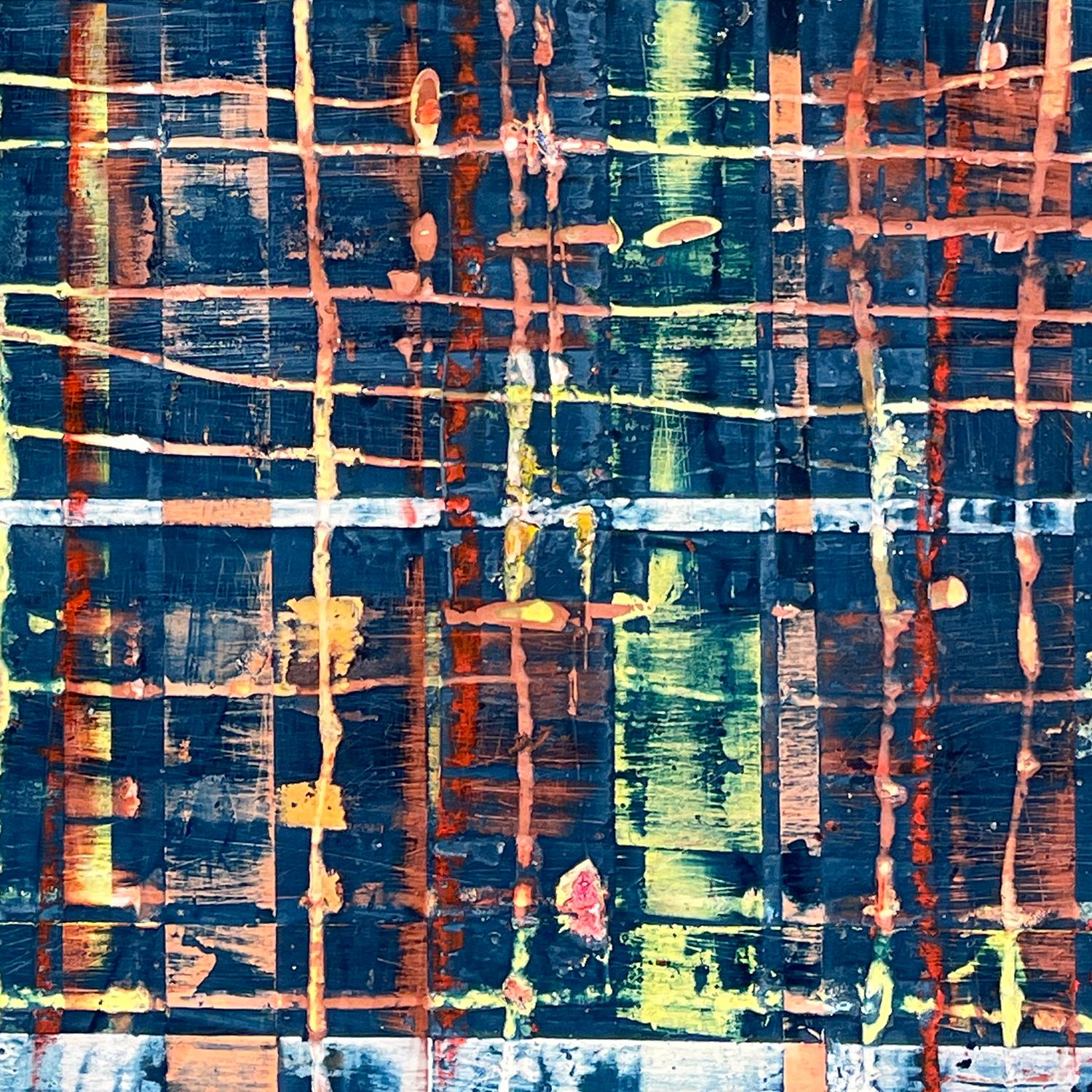 Big Little #146 (Small, Square Abstract Painting with Colorful Linear Patterns) For Sale 4