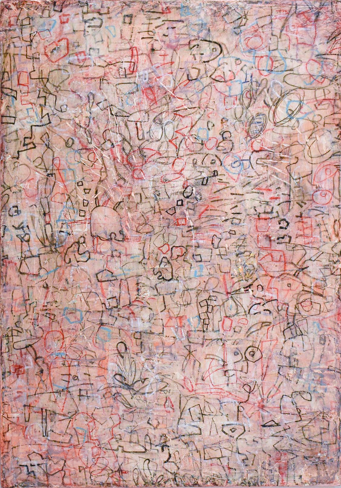 Drawing Conclusions (Abstract Expressionist Painting in the Style of Cy Twombly) - Mixed Media Art by Vincent Pomilio