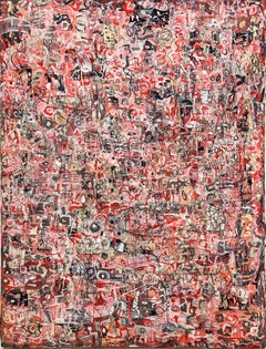 It's Not You It's Me: Maximalist Abstract Painting in Red, Pink, White & Black